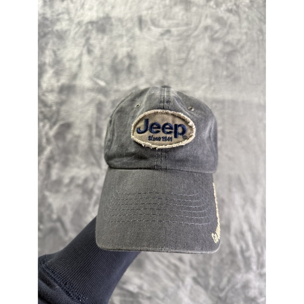 Jeep Since 1941 Go Anywhere Do Anything Baseball Cap Hat Distressed Faded Black